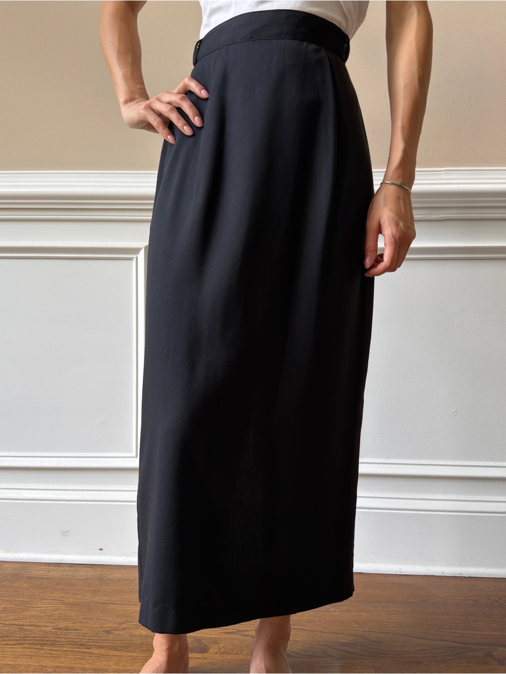 Vintage Classic Black Maxi Skirt
